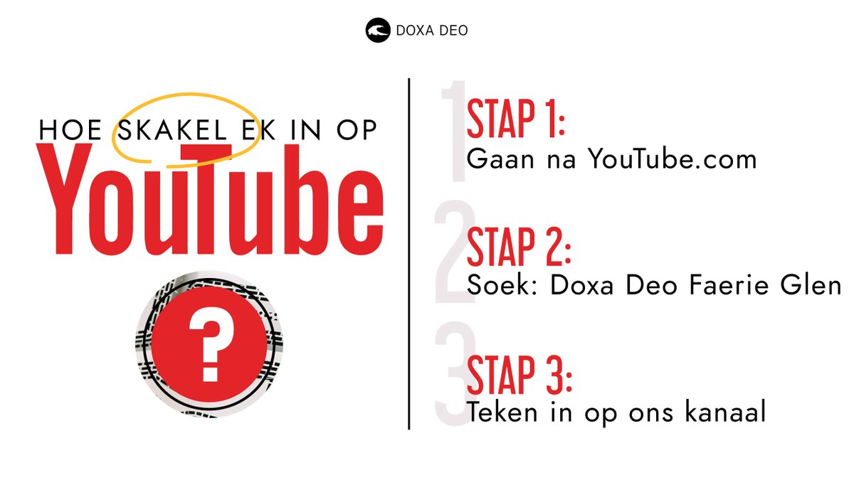 Wat gemaak "When the going gets tough?" 
Skakel more oggend by ons diens in op Youtube!