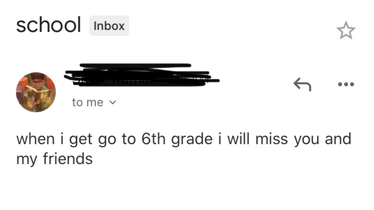 The heartbreak that I went through yesterday as a 5th grade teacher was one I hope to never experience again. I know my kids will do so great in middle school but it doesn’t make this any easier. I woke up to this email today; my kids have no idea how much they’re missed! ❤️