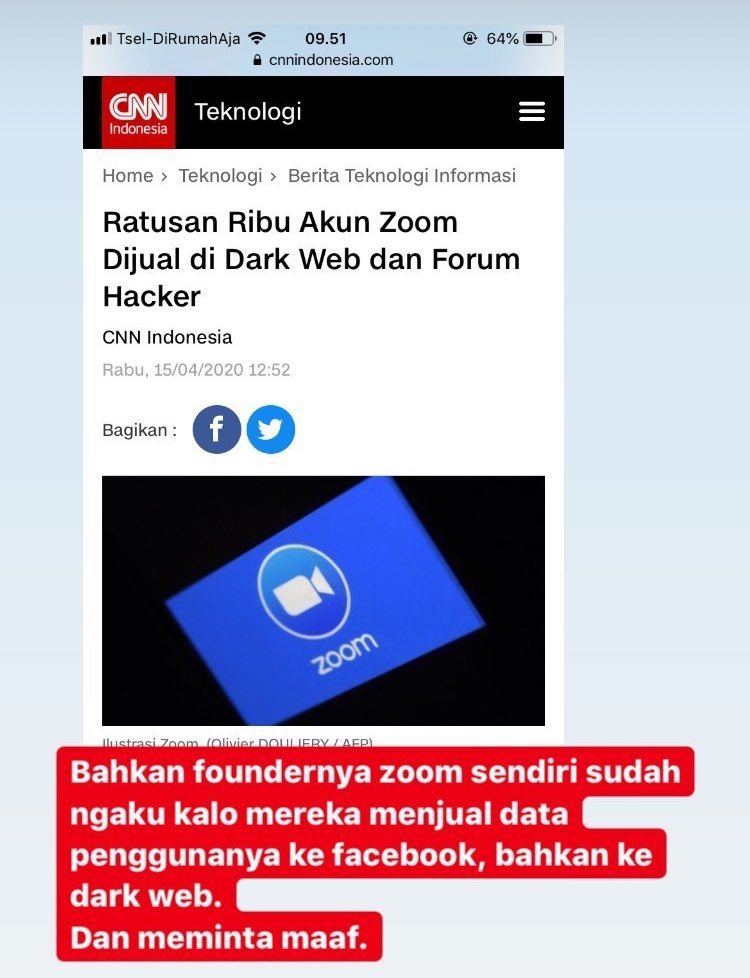 Hati hati gais, aku jg pengguna zoom😭