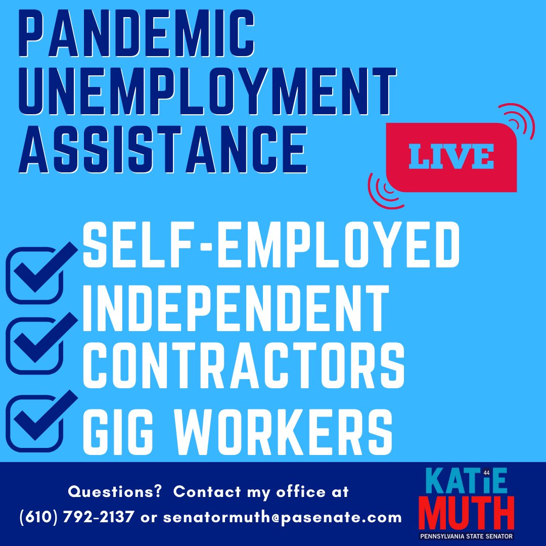 Senator Katie Muth On Twitter The Pandemic Unemployment Assistance Portal For Self Employed Independent Contractors And Gig Workers Is Now Live Https T Co Slnjdm2z3u Https T Co Umktncsfmo
