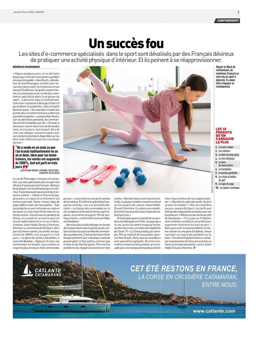 Merci à l'immense journal sportif L'EQUIPE de nous avoir sollicité pour son édition du jour ! lequipe.fr/Tous-sports/Ar…