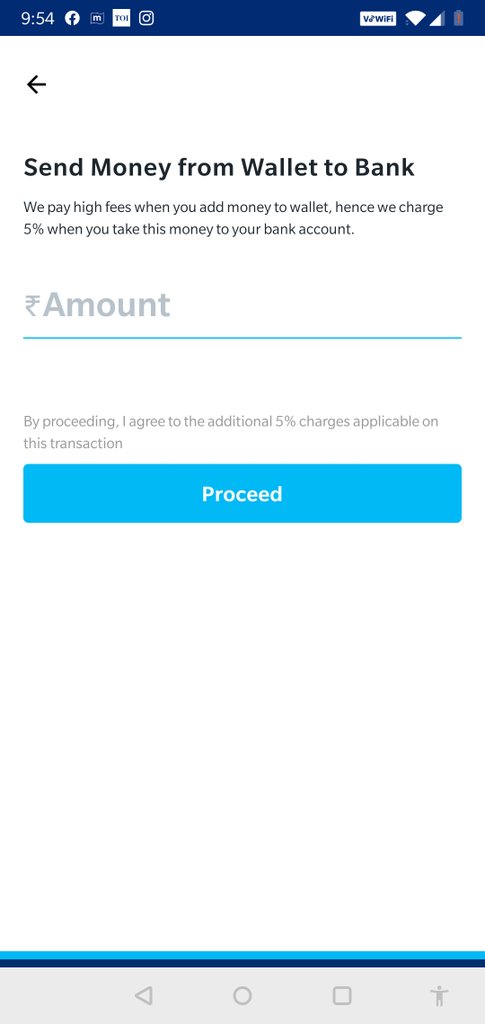 #Paytm charges 5% fee to transfer our own money to bank???

Is it discourage such transfer and ensure money stays only in their wallet..  and enjoy the Liquidity..

@paytm <a href="/RBI/">ReserveBankOfIndia</a>