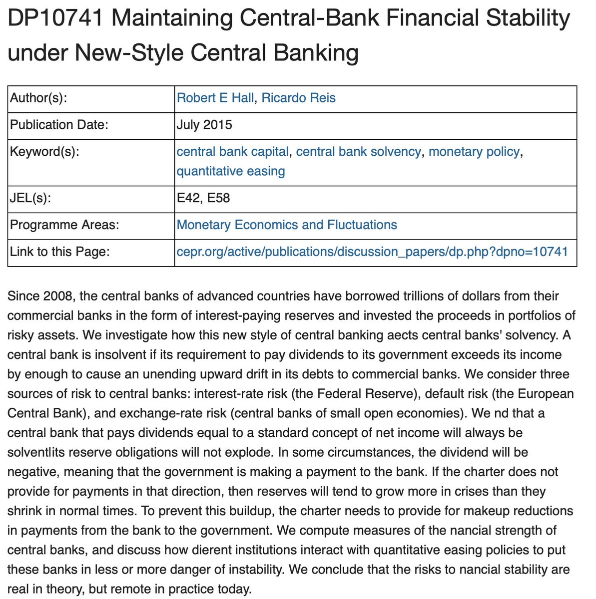 Whether we are monetizing the debt now depends on *future* actions. That are to be chosen. They depend on the CB and on the Treasury. There are many cases that especially depend CB independence and its financial stability relative to the Treasury[7/12] https://bit.ly/2yo48Vy 