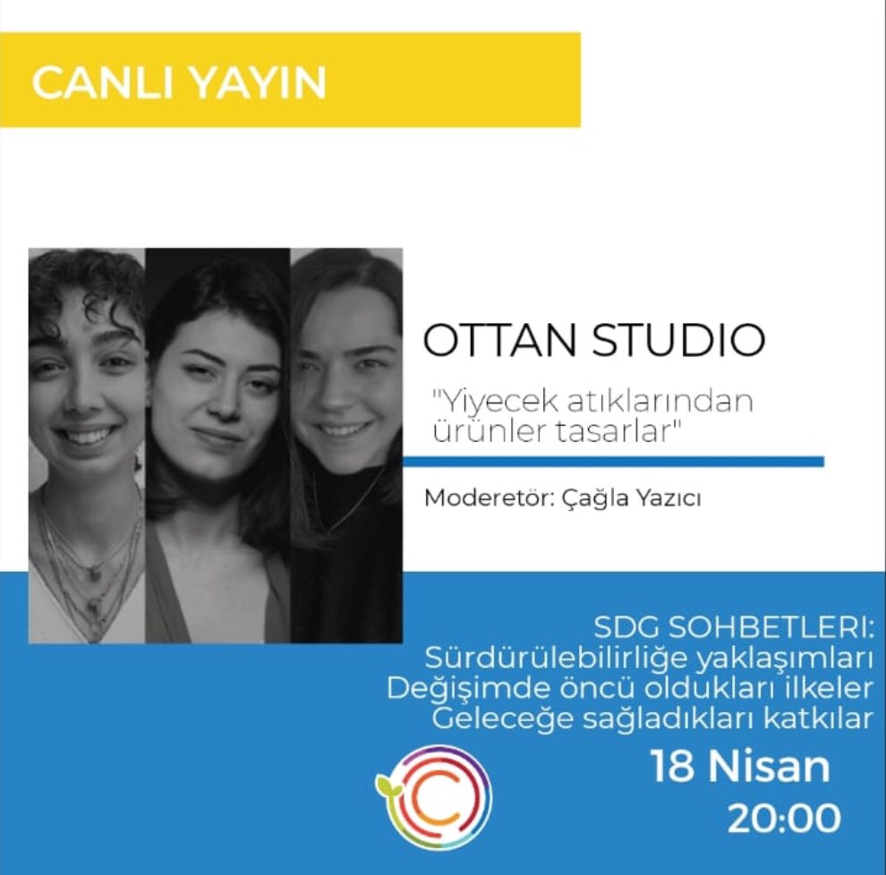 Bugün saat 20.00’da Ottan Studio ile Instagram canlı yayınında başlattığımız yeni seri kapsamında bir SDG (Sürdürülebilirlik, Değişim, Gelecek) Sohbeti düzenliyoruz. Belirli aralıklarla farklı start-up'ları ağırlayacağımız serimizin ilk sohbetine hepinizi bekleriz! ✨✨ #evdekal
