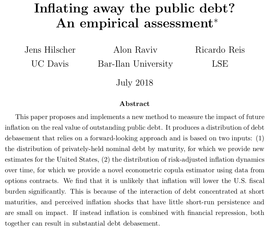 Case 4, CB inflates the debt.  Bondholders see it, are unwilling to hold LT debt. CB forces them to via regulatory power (repression). Bankers lobby for interest-rate ceiling on checking accounts. Losses passed on to poor depositors (US 1970s)[11/12] https://bit.ly/3cqtKjd 