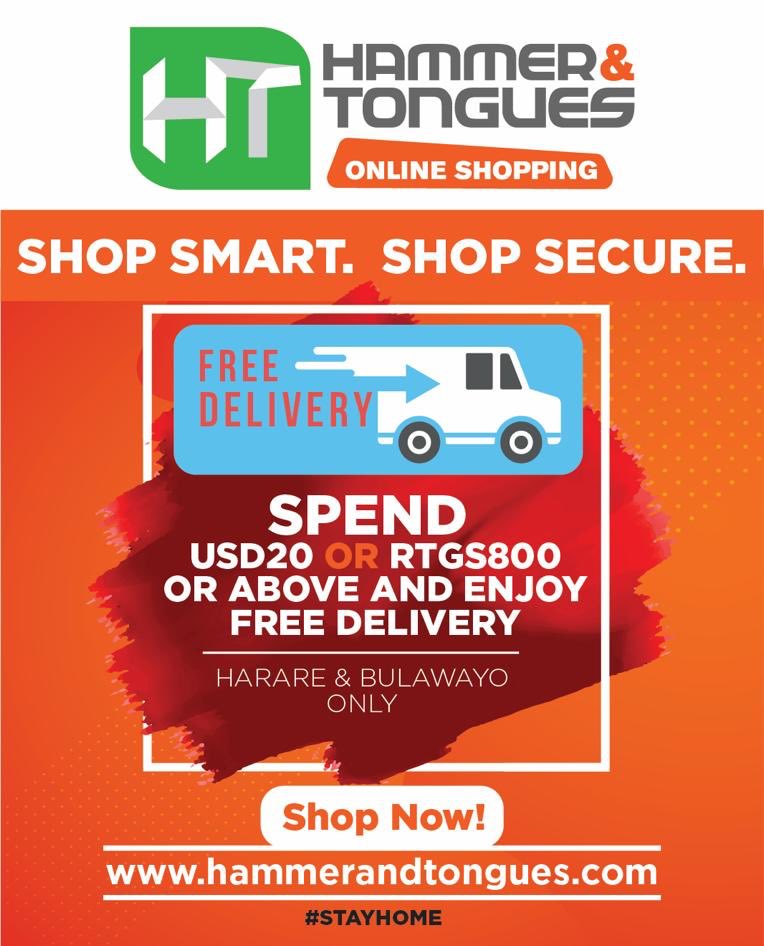 We are offering free delivery to customers who spend up to USD20 or RTGS800 and are in Harare and Bulawayo

What are you waiting for?
simply shop online 📲 
We come to you 🚘 
Stay at home 

#freedelivery
#shopping
#keepsafe 
#hanmerandtongues