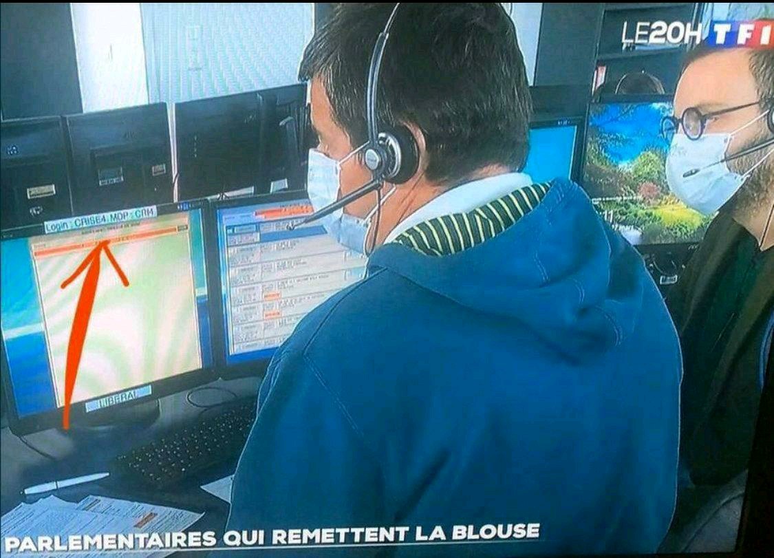 PierreCol's tweet photo. Quand le mot de passe du PC de la cellule de crise passe au 20 heures de TF1... qui ne le floute même pas. https://t.co/wnX1Yvd2hY