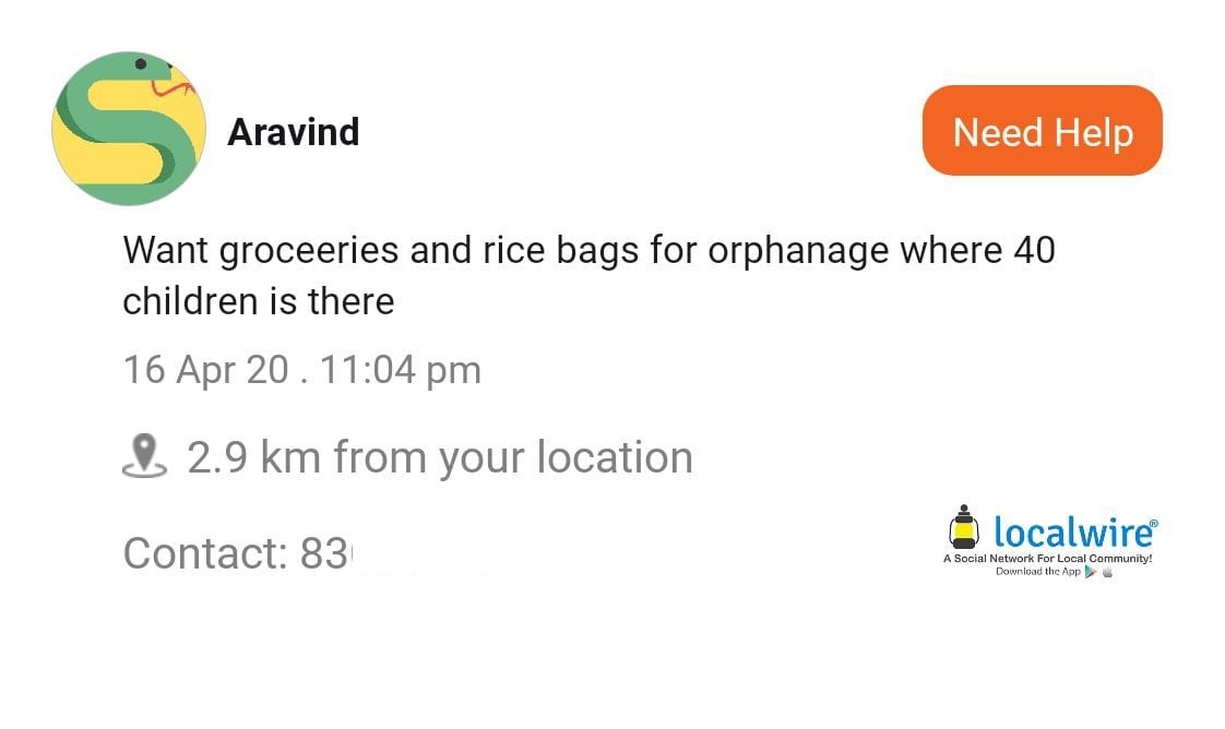 Localwireapp's tweet photo. Hi, we have introduced a new feature called "Help Around", where people in need can "Ask for help" &amp; connect with nearby users
The idea is 2 bring local communities closer &amp; help each other, it's been a week &amp; we've been able to connect many requests so far. thx
#startups #COVID https://t.co/SN8BGrXpNR