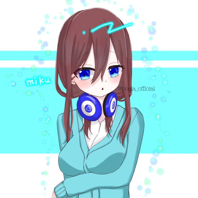 ぽあら ♡⃛さんがTwitterに投稿した中野三玖(五等分の花嫁)のイラスト。