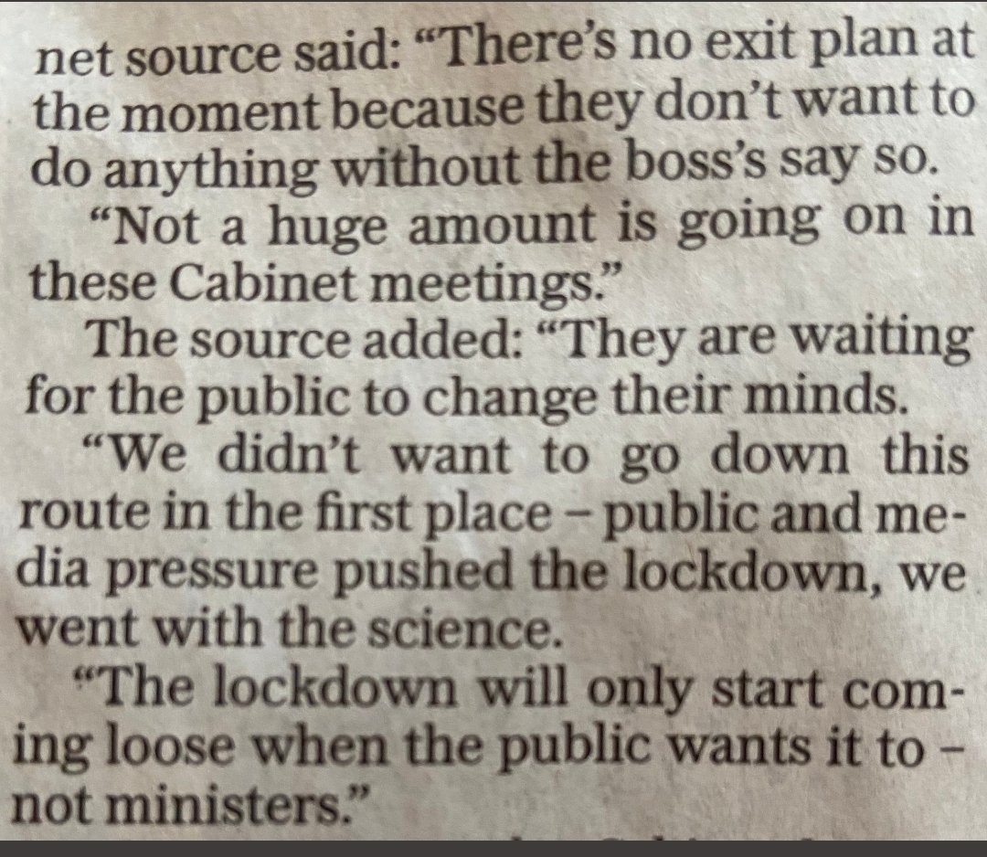 April 18th Article in the Telegraph, minister say they never intended on a lockdown.So this confirms what I was saying all along, they were planning on keeping schools open throughout.It appears the pressure by NEU and other unions has saved many lives.