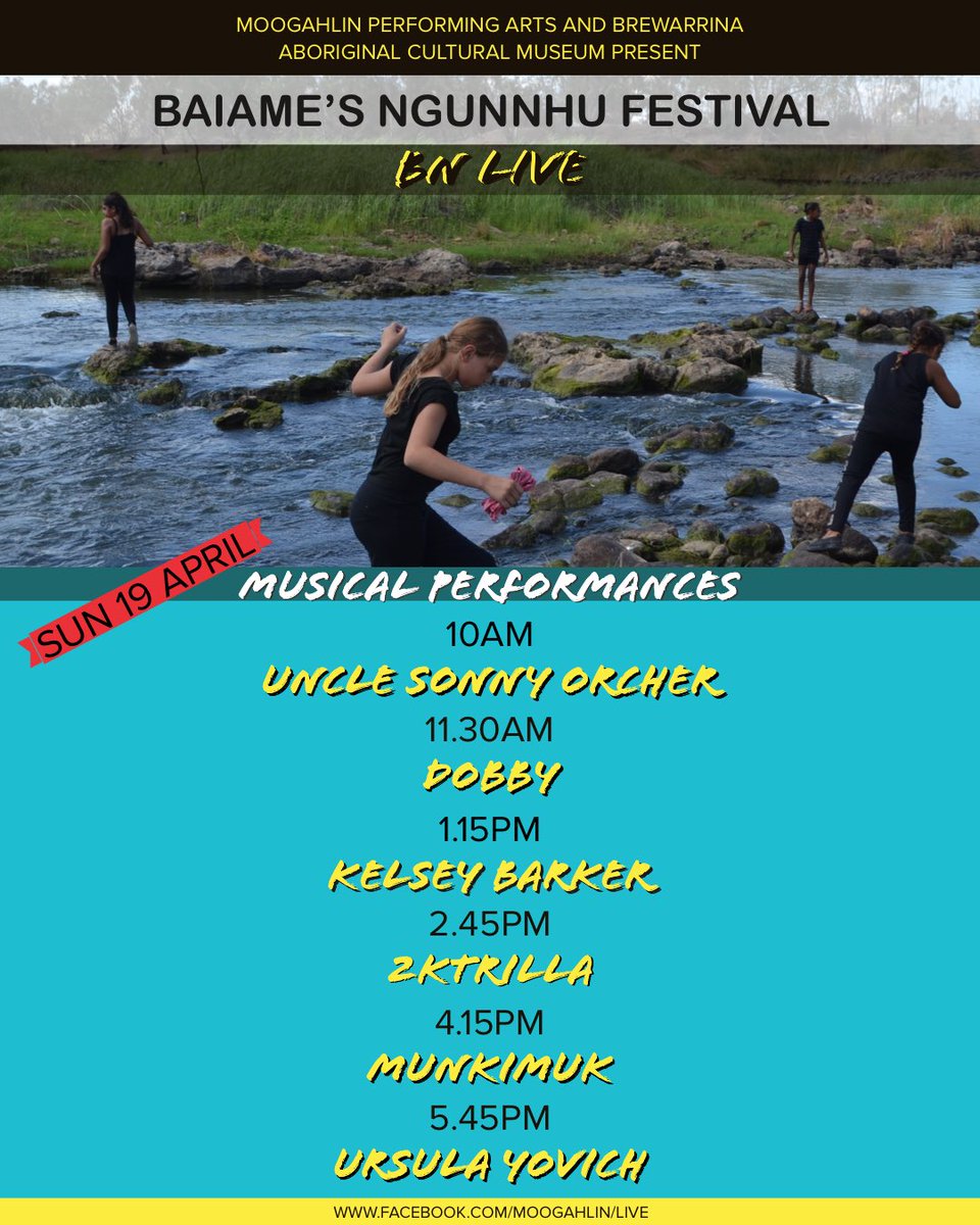 Tomorrow is set to be a lovely day! We have an all-star line up of musical talent for you to tune in to for Baiame’s Ngunnhu Festival: BN LIVE, via facebook.com/moogahlin/live starting 10am. 

#baiamesngunnhufestival #BNLive #waterislife