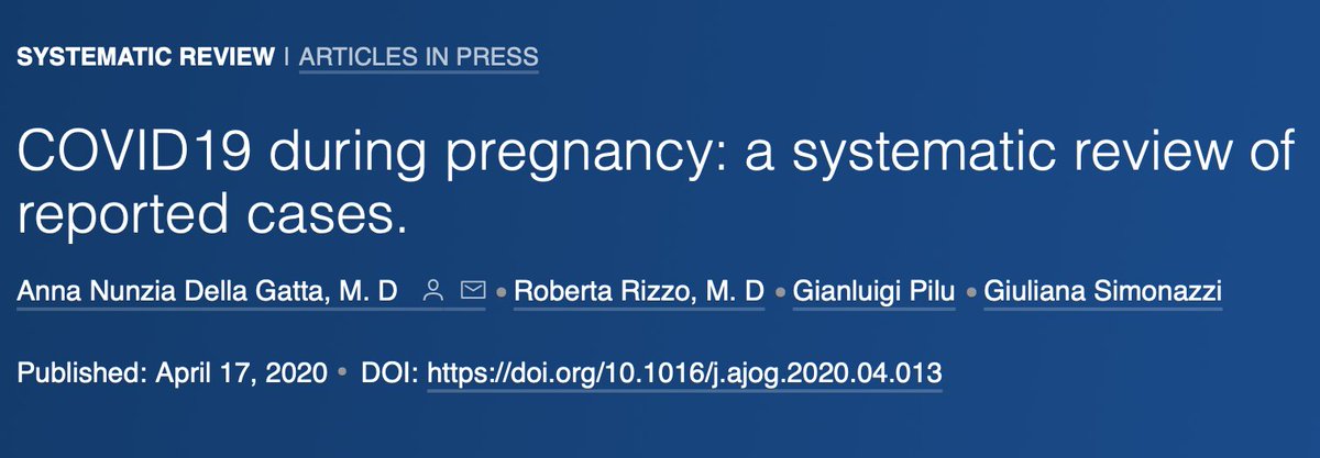 AJOG_thegray's tweet photo. COVID19 during pregnancy: a systematic review of reported cases. https://t.co/7hGTvNG4hX https://t.co/ea7qJQ3Ogi