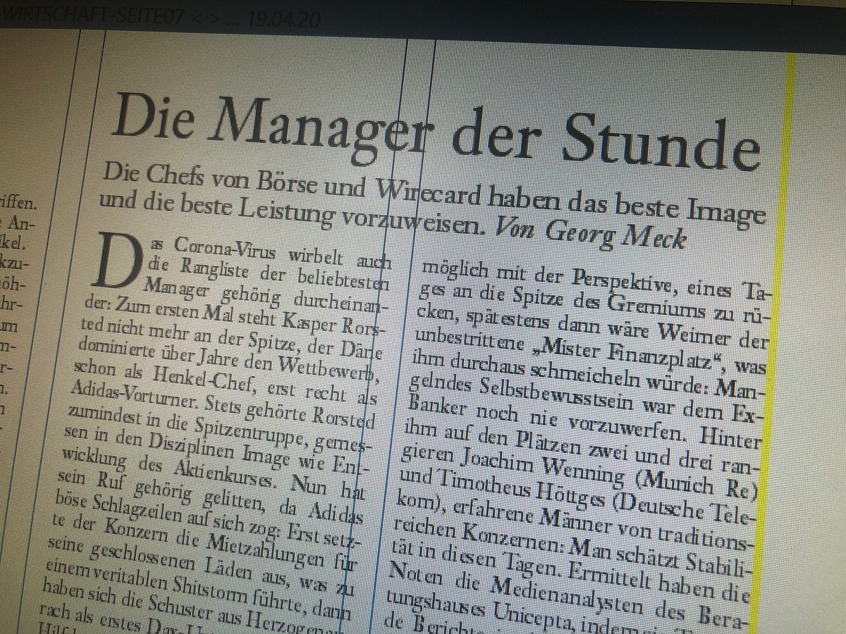 MeckGeorg's tweet photo. Und wo bleibt #Adidas-Chef Kasper Rorsted? Der Däne ist böse abgestürzt im Ranking der beliebtesten Manager... Das ganze CEO-Hitparade morgen in der #FAS https://t.co/RExLyKprv7