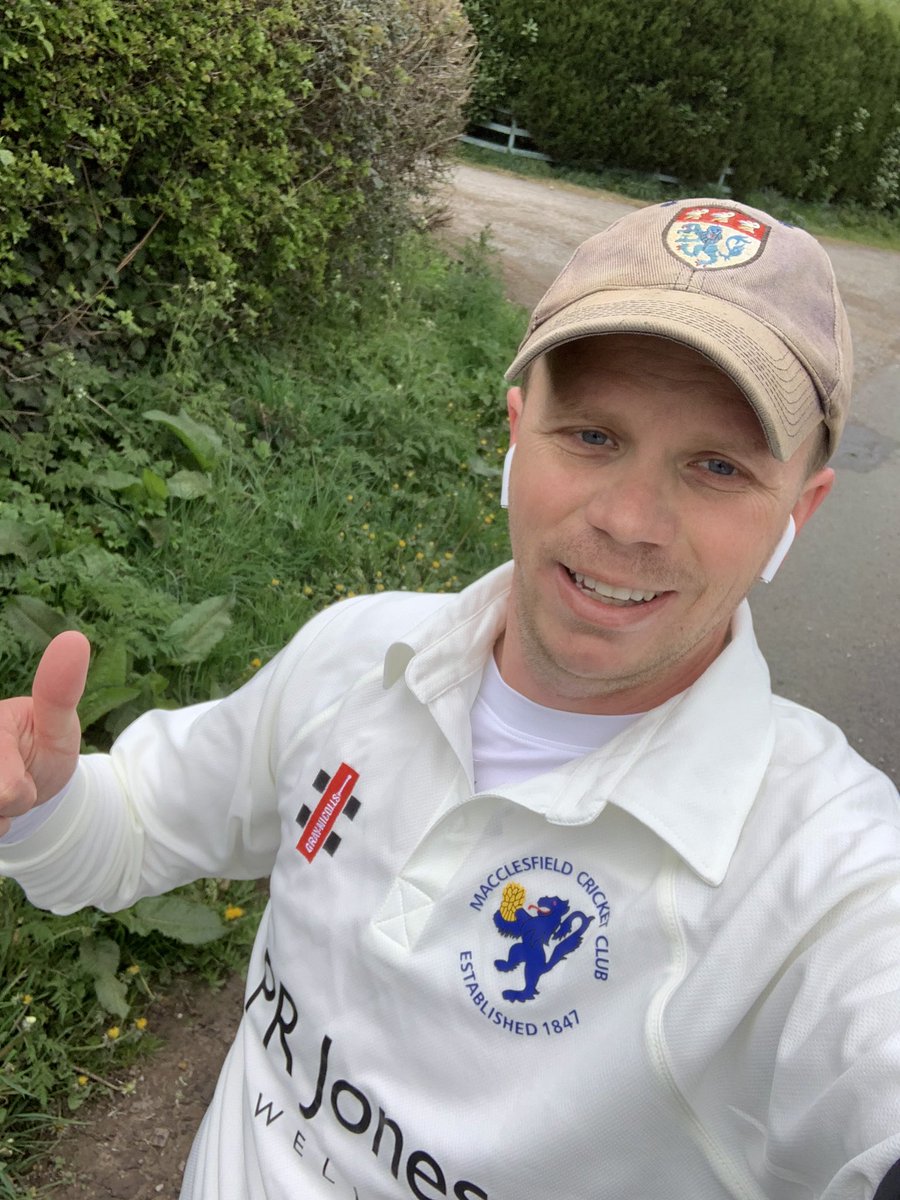 5k run done for Woodsy! Wearing my @kingsmaccricket cap in honour of all those battles with @sport_mgs since the age of 11 and then the @MacclesfieldCC shirt for all the games v @HydeCC_SC Great bloke and one of the best I’ve played the odd game with and against. #RunforDan