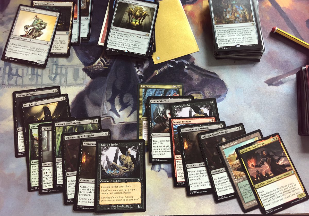 jeskaimancer's tweet photo. Improving my edh decks. Found a bunch of useful cards in my deep collection. #edh #meren #chainer #daretti #narset https://t.co/yz60hHrLPI