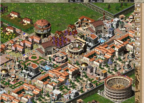 It did not take long before medieval themed city builders popped up. We may think of “Settlers” (1993) and “Knights and Merchants” (1998). Also the Anno games (1998), although set in the 1600s basically had a medieval theme. (screenshot = Caesar 3)4/