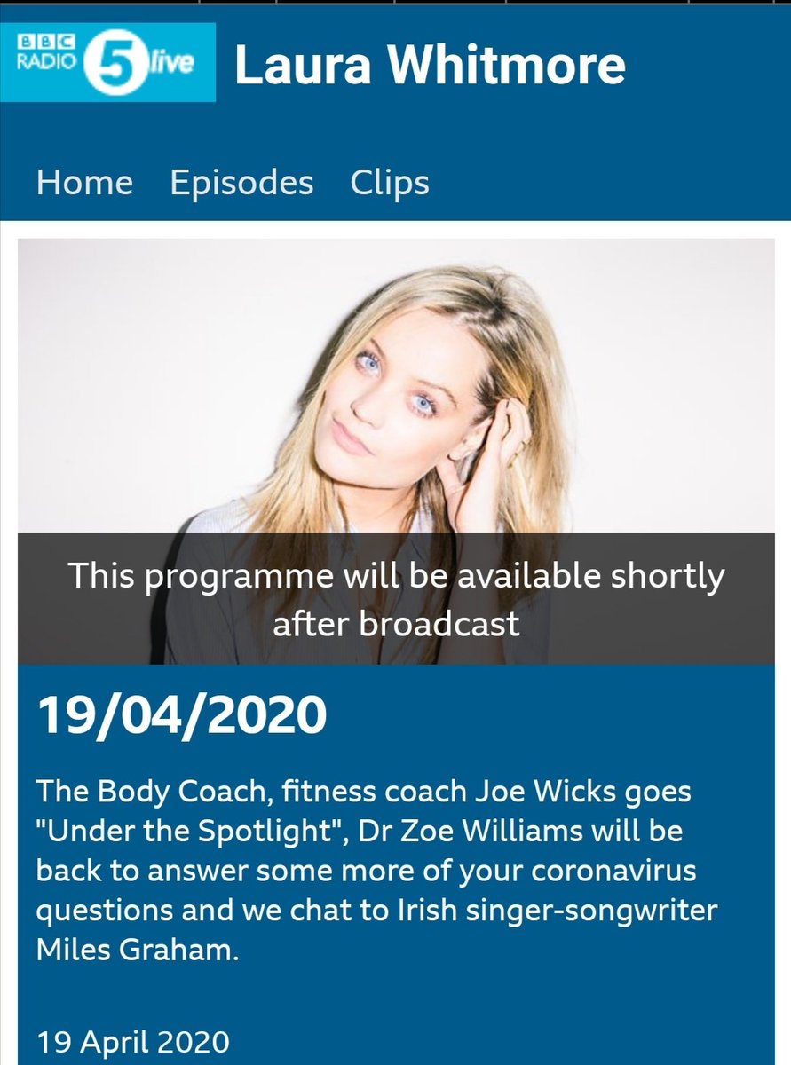 Miles Graham (@iam_milesgraham) on Twitter photo Delighted to be joining <a href="/thewhitmore/">Laura Whitmore ⚡️</a> on BBC Radio 5 LIVE <a href="/5live/">bob michles</a> tomorrow morning (Sunday 19th April). Looking forward to chatting about the new music. The single 'Don't Change' is out now 🎧 👇✌️ slinky.to/MilesGrahamDon… #bbcradio5live #laurawhitmore #dontchange #milesgraham Delighted to be joining <a href="/thewhitmore/">Laura Whitmore ⚡️</a> on BBC Radio 5 LIVE <a href="/5live/">bob michles</a> tomorrow morning (Sunday 19th April). Looking forward to chatting about the new music. The single 'Don't Change' is out now 🎧 👇✌️ slinky.to/MilesGrahamDon… #bbcradio5live #laurawhitmore #dontchange #milesgraham