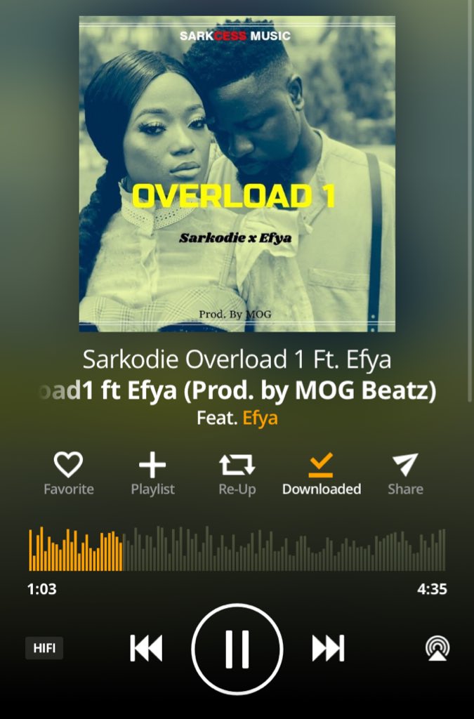 NanaEbbin's tweet image. On repeat 🔥❤️🇬🇭 @sarkodie @EFYA_Nokturnal #Overload1