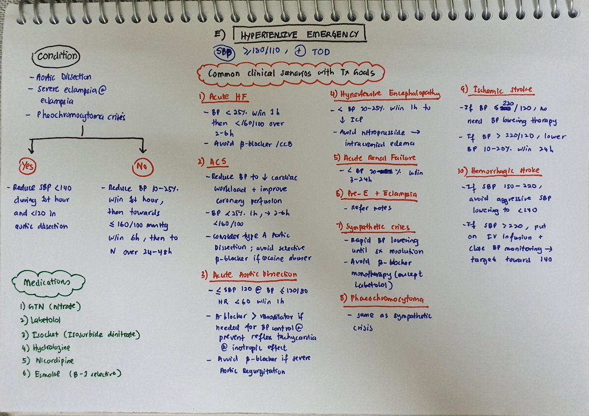 DrMaryam7's tweet photo. Severe Hypertension
Hypertensive Urgency
Hypertensive Emergency

Reference: CPG Management of Hypertension 5th Edition https://t.co/YTvQgMecoJ