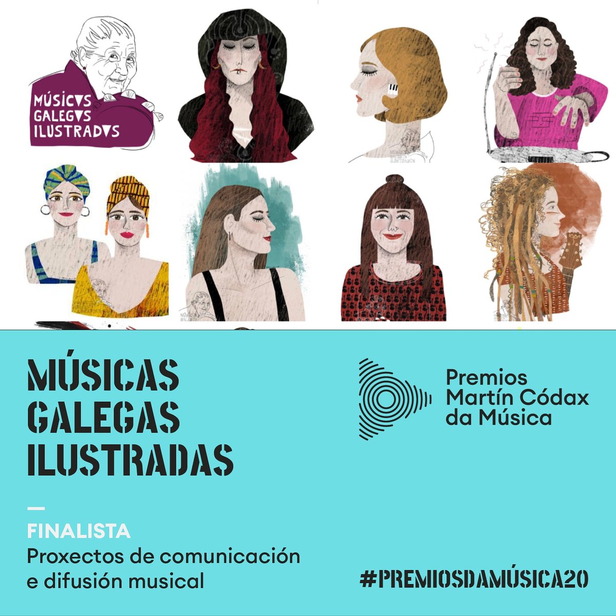Músicas Galegas Ilustradas volve á final dos #premiosdamúsica20 por terceira vez 🥂