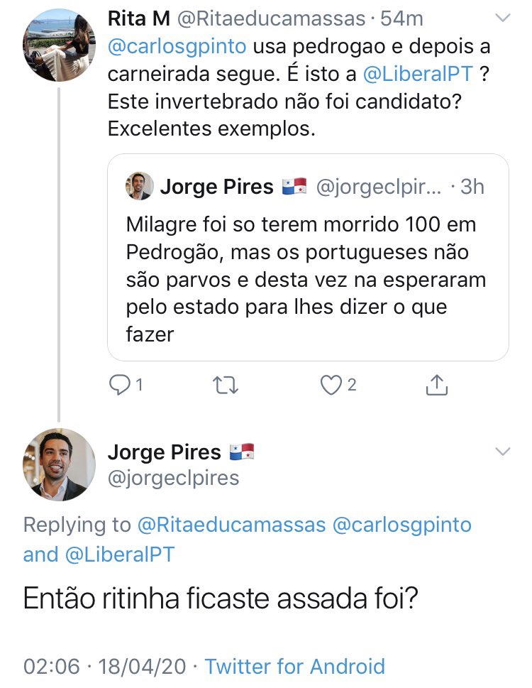 mjoaomarks's tweet photo. A @LiberalPT pode-se orgulhar de ter das pessoas mais ordinárias do twitter. Mesmo fora das suas contas falsas e anónimas, q são muitas. Dando orgulhosamente a cara pl ordinarice.
E são como o Trump: nota-se q têm prazer especial em insultar mulheres.
É denunciar esta criatura. https://t.co/tUAsbuuBeq