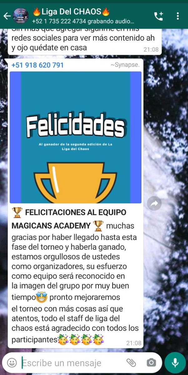 #VICTORIA | #MGAOV

🗣️El dia de ayer nuestros jugadores de Arena of Valor se llevaron el campeonato de la Liga Chaos donde dejaron en claro a sus rivales quienes son los que mandan en grieta del invocador muchas felicidades chicos🏆🏆🎉🎉🥳🥳

#WeAreMagicians