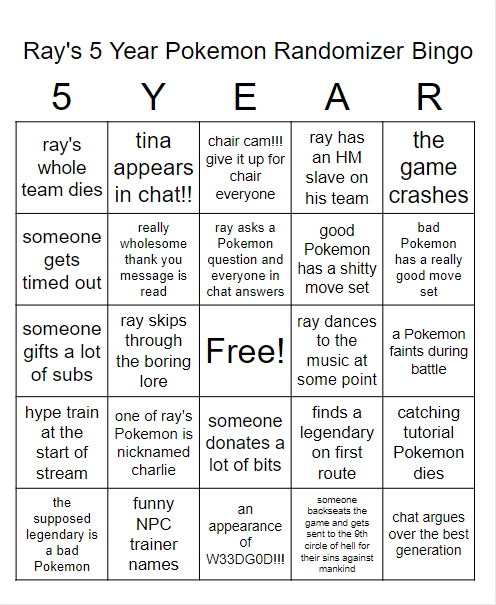 Platinum Map Randomizer Bingo Card