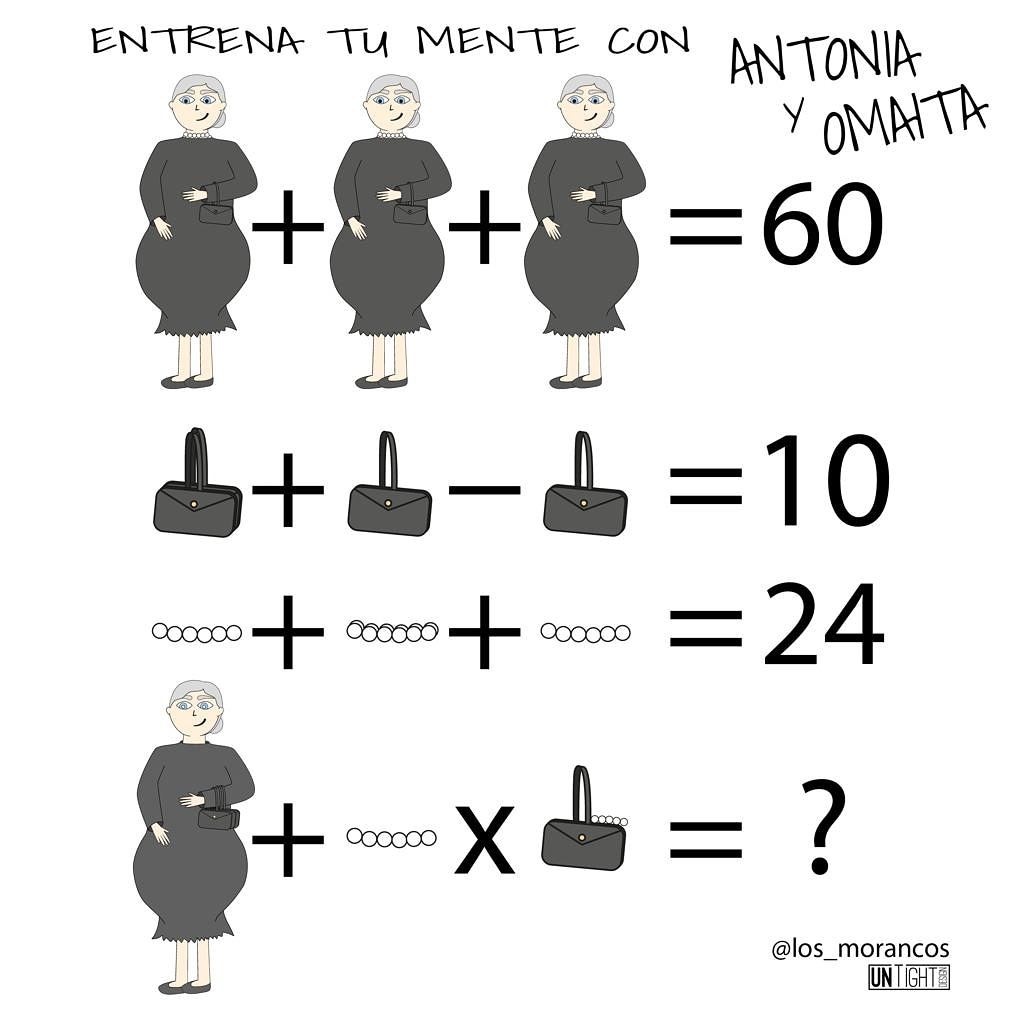 ¡Entrena tu mente con Antonia y Omaita! 
Mañana pondremos el resultado en las historias!! 
#losmorancos #entrenatumenteconAntoniayOmaita