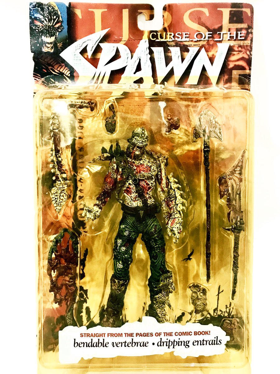 悪魔の毒々フロッグ 本日ご紹介のスポーン は シリーズ13よりハチェット 平凡な高校生が失恋のショックで自殺後 ゾンビとして蘇った しかも想い人は敵であるスポーン に夢中 という哀し過ぎる出自を持つキャラクター 倒した相手の臓物や脊髄 人面皮を身