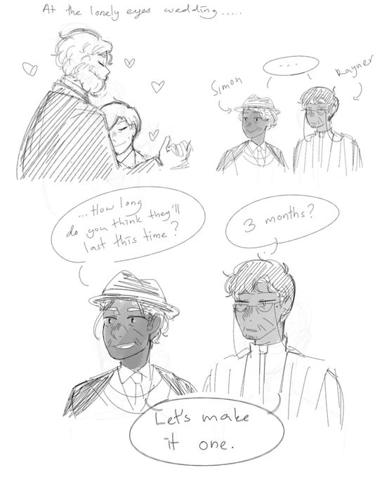 Simon and Rayner at lonely eyes' wedding for the 19749204th time
#MagnusPod #TheMagnusArchives 