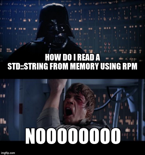 overflow_meme's tweet image. How do i read a std::string from memory using RPM stackoverflow.com/questions/5789… #memory #stdstring #c++
