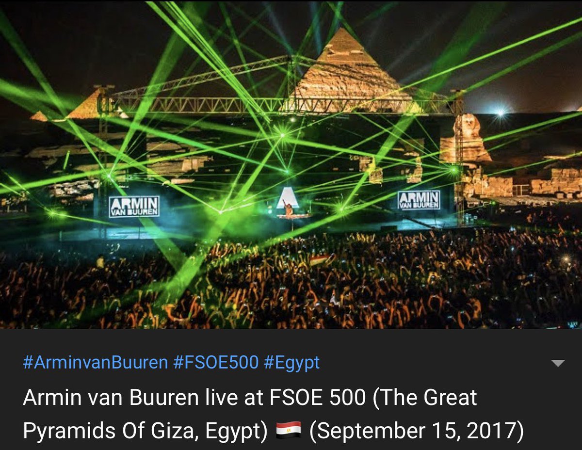 EventsPlusEgypt's tweet photo. Throwback to Armin van Buuren set at FSOE 500 (The Great Pyramids of Giza,Egypt)
Organized by Events Plus Egypt
Wait for it tonight at 9:00 PM
https://t.co/6vGghpKxrn
#EventsPlusEgypt #ManagingToPerfection https://t.co/5qkNWOtO8u