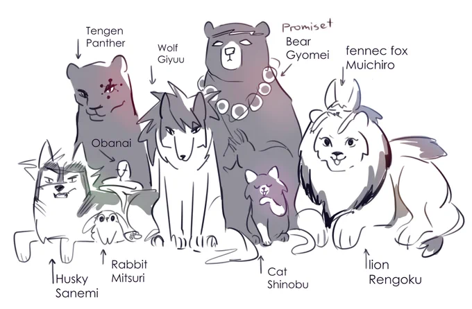 if I could draw animals ..
The best animalization, I think
#kimetsunoyaiba 