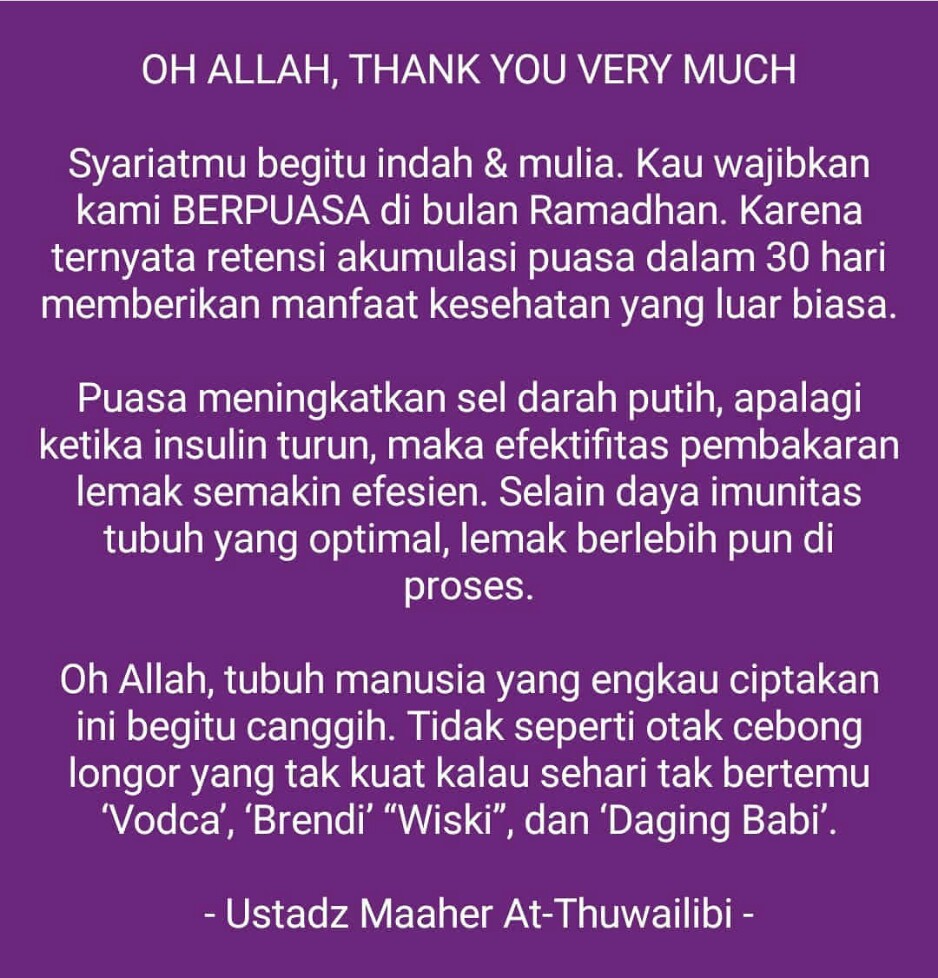 OH ustadz <a href="/ustadzmaaher_/">Ust Maaher At-Thuwailibi Official</a>   Thank you Very Much 😁 tulisan yg bikin Otak cebong kejang kejang 😁