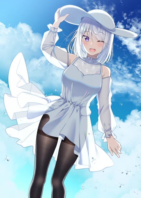 この格好なら黒タイツがもっと良く見えるでしょ? 