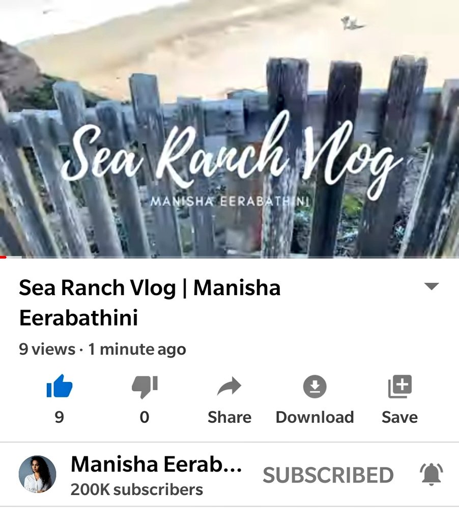 I'm the 9th Viewer and Liked
@meerabathini  Garu 💕
#SeaRanchVlog
#ManishaEerabathini
New Family Video in YT
#200k_Subscribers♥️