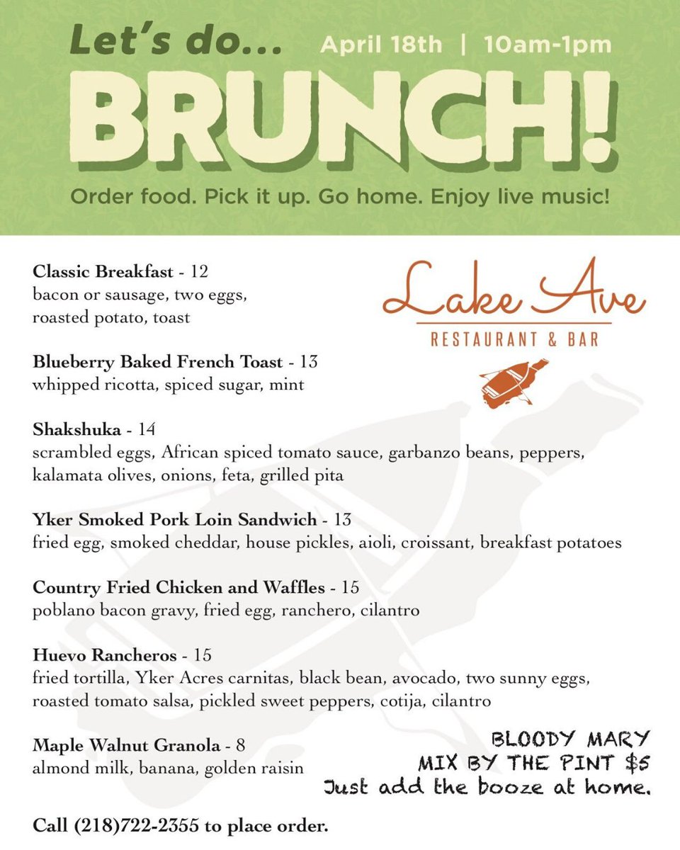 #LetsDoBrunch Check out <a href="/LakeAveDuluth/">Lake Avenue</a>'s menu 👇
You can call in your brunch order 8:30am to 12:30pm!