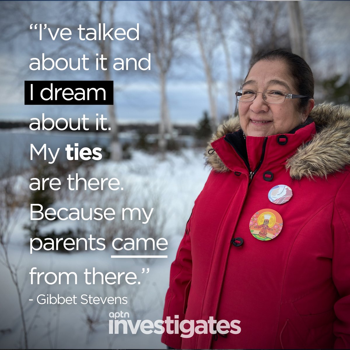 APTNInvestigate's tweet photo. Gibbet Stevens was born in Eskasoni, but her parents came from Malagawatch, an ancient Mi'kmaw community. They were forced to move during the 1940s when Indian Affairs decided to centralize the Mi'kmaq.

#APTNInvestigates: A Relocation Experiment – Part 2: https://t.co/W7mEi2ZLHj https://t.co/LbmAqxlDtb