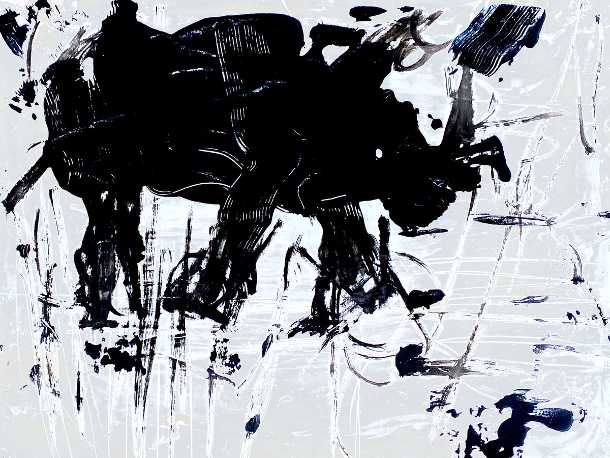 “Rhinoceros”  acrylic/paper  28 x 26” #modernart #contemporaryart #abstractart #abstractexpressionism #neoexpressionism #lowereastsideart #artgallery #newyorkartist #painting #artcollector #americanart #artwork #contemporarypainting #moma #newyorkartgallery