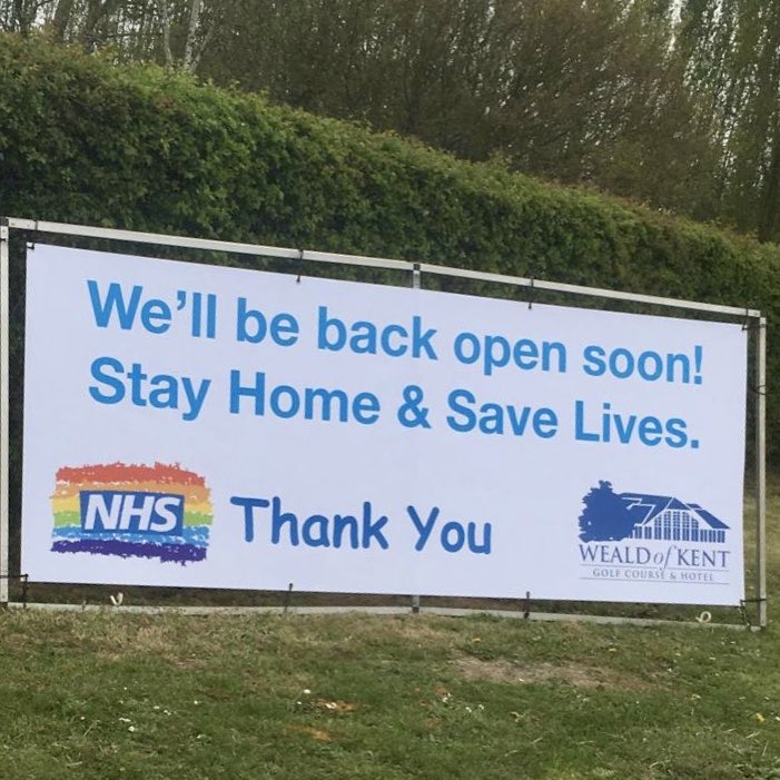 WealdofKentGC's tweet photo. See you all very soon... stay home and save 🌈

#golf #nhs #backopensoon https://t.co/zGCVFoWN71