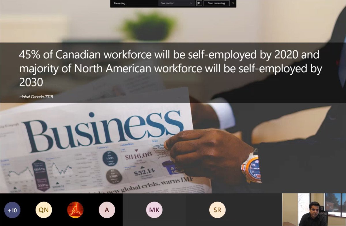 aleemkhan's tweet photo. Delivered a session on Entrepreneurship / self-employment and its importance during current situation and future #COVID19 #Entrepreneurship #RemoteWork #GigEconomy https://t.co/rwjT1r2fjU