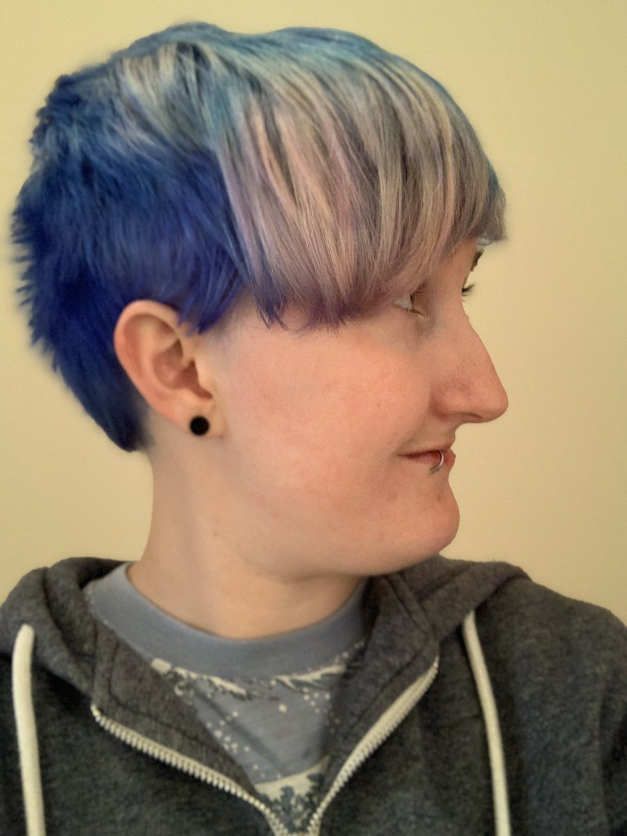 AlexMcGoran's tweet image. I was blonde for about a day &amp;amp; now I’m a smurf. I love #CrazyColor hair dye but chose not to dye my hair for work. Now seemed a good time to bust out the dye. Unfortunately time has turned my purple dye blue... I am still yet to ever achieve purple hair. Need to fix the fringe.