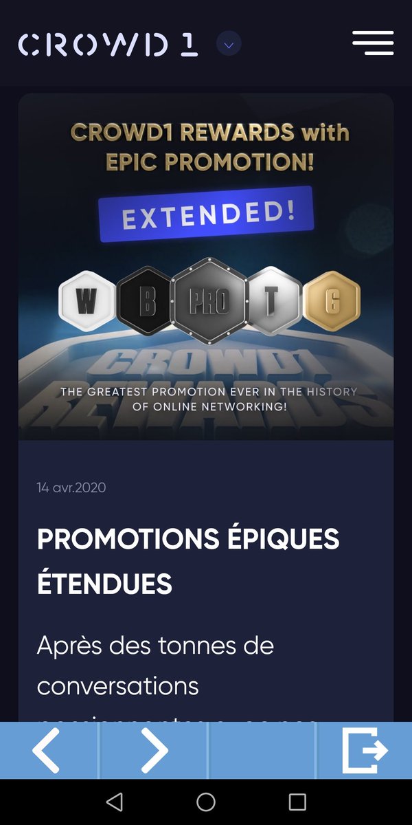 hulkrecord's tweet photo. La promotion Crowd1 continue jusqu'au 24 avril
Rien est impossible intégrer l'équipe 
Tu obtiens direct plus de Droits de Propriété, verser tous les semaines et REVERSER TOUS LES 3 MOIS 
Pour chaque Parrainage effectué tu toucheras à l'instantané plus de cash https://t.co/D2836B9pF0