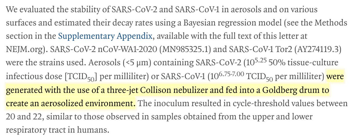 Oh wow I hadn't seen that. That's a pity because the article is misrepresenting what the NEJM paper actually found. THEY CREATED THE AEROSOLS IN A MACHINE just to study them. The aerosol issue is complex but that article is not correctly presented at all.  https://twitter.com/jschneider/status/1251566881204469760