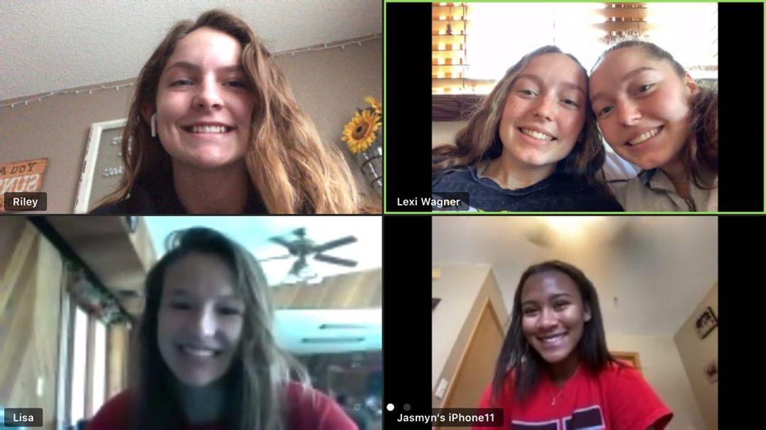 cjeilers's tweet photo. How do you get five @uknightssoccer seniors together for an interview during #COVID19?? Zoom of course! I even came dressed prepared for this!! Thanks for the memories ladies! https://t.co/INV61NAjH6