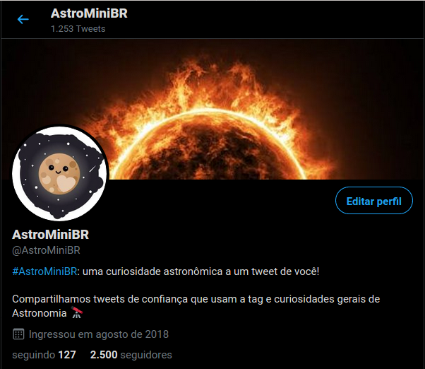 AstroMiniBR's tweet photo. A AstroMiniBR chegou em 2500 seguidores!! 

Você não conhece? Essa é uma iniciativa que conta com especialistas falando sobre curiosidades astronômicas usando a #AstroMiniBR! Aqui no perfil garantimos de juntar esses tweets para vocês não perderem nada!

Rumo 3k! https://t.co/5NXM1hAcWY