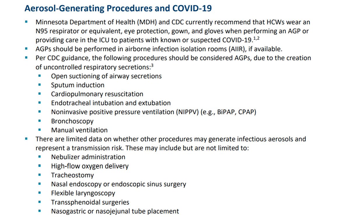 Folks, that's also why the hospital workers need those N95s while cloth masks are fine for controlling the droplets coming out of our mouth. Many medical procedures for COVID treatment create aerosols. See list below. Anyway, okay, back to long-form.  https://www.health.state.mn.us/diseases/coronavirus/hcp/aerosol.pdf