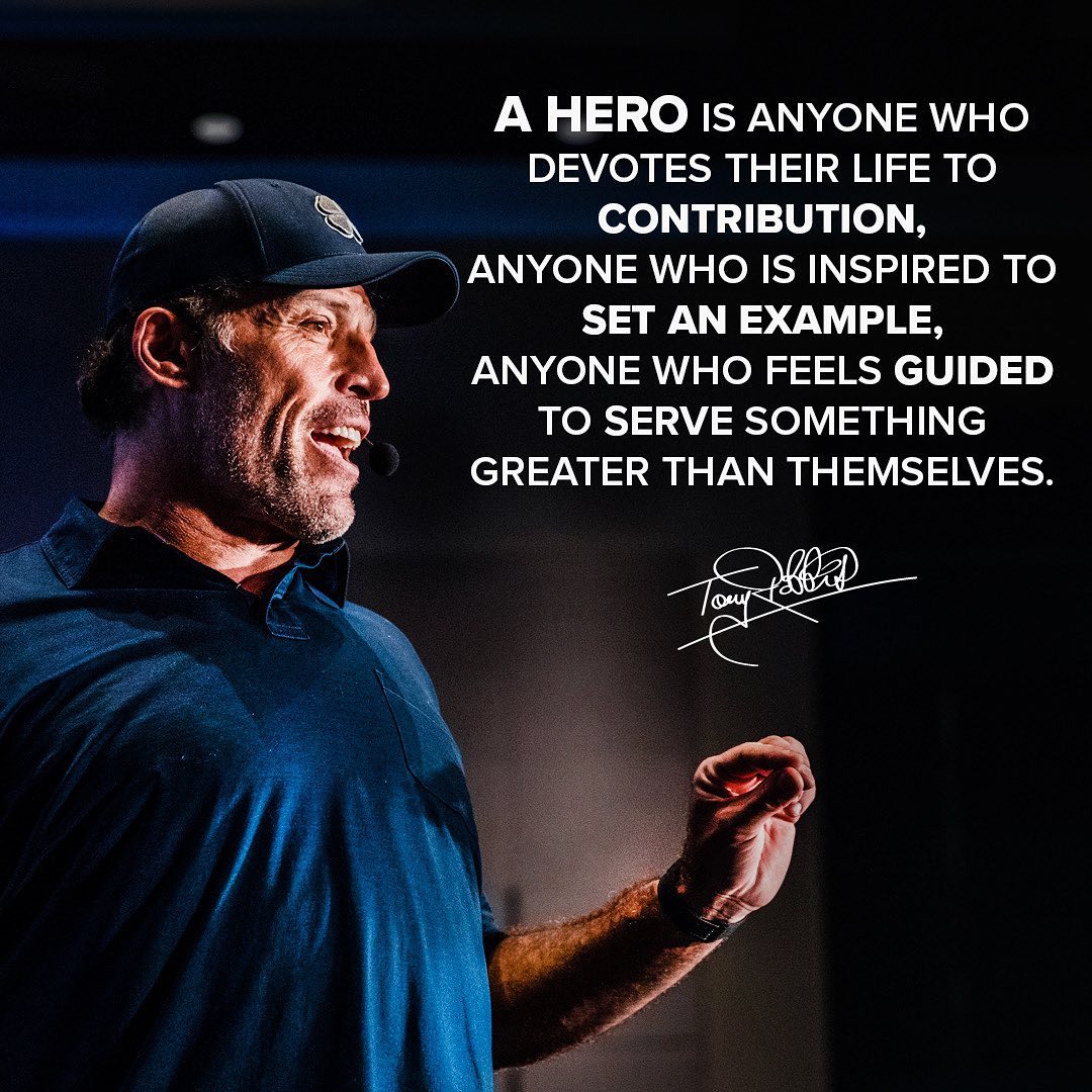 TonyRobbins's tweet photo. Hērō from ancient Greek and Latin roots, SERVO — guardian, protector, preserver of the whole; SERVANT.

Our heroes are SERVANT LEADERS of the greater good.

With clarity of purpose, their contributions are IN SERVICE to the whole of humanity. https://t.co/gi8g5l3etv
