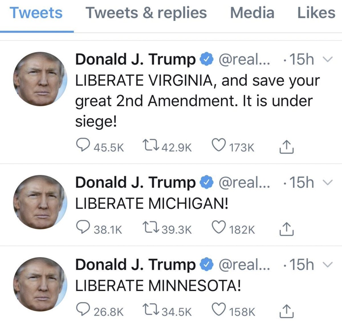 (Thread) "Liberate”In this thread:Trump's “liberate” comment why chaos agents are particularly dangerous right now, andwhat we need to do.Spoiler: Trump's way to win the election is to get the fighters fighting and keep them fighting. It's cynical and desperate.