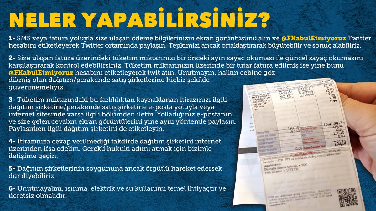devletlestirme's tweet photo. "Kıyas faturaları kabul etmiyoruz, elektrik, su ve doğalgaz ücretsiz olmalı"
#BuDüzenDeğişmeli https://t.co/KypoxP0FU6